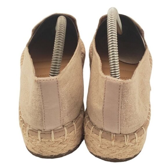 Joie Cara Jute Brown Espadrille Platform Linen Gold Sandals Womens Size 7.5 - Picture 9 of 9